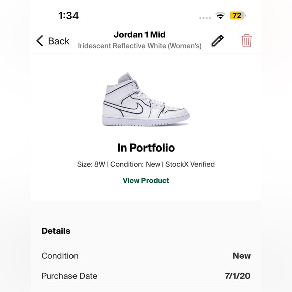 Women’s Jordan 1 mid iridescent reflective white - Picture 5 of 5